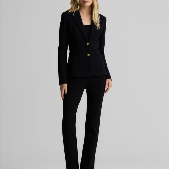 NEW ST. JOHN CLASSICS ERIN BUTTON FRONT CARDIGAN GOLD SPARKLE SANTA ROMA KNIT LG - Picture 2 of 11